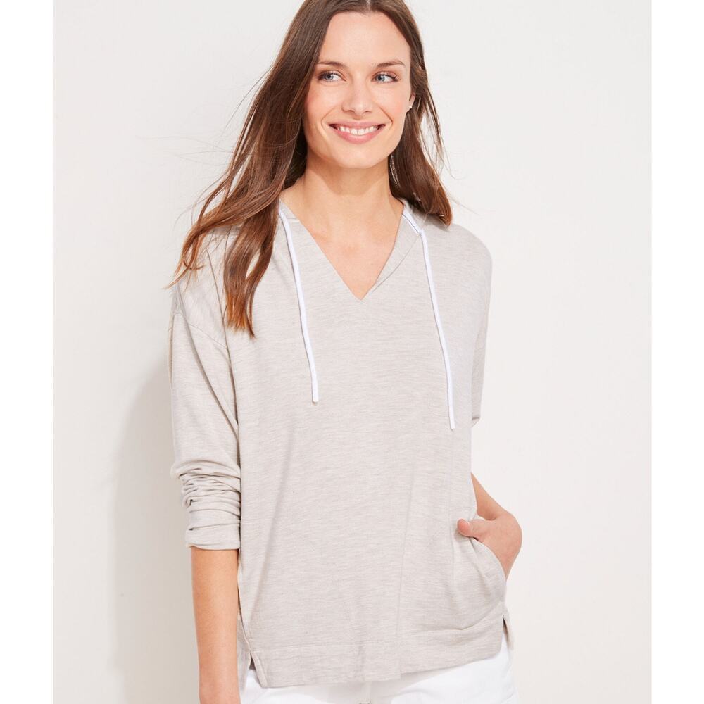 Vineyard Vines Lightweight Tan dresmcloth Hoodie Pockets Medium Modal stretch
